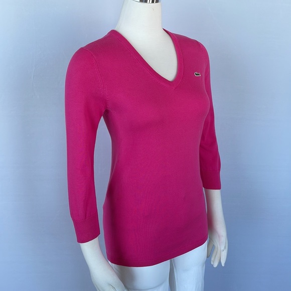 Lacoste Pink Sweater Size 38 3/4in Sleeves - Picture 8 of 13